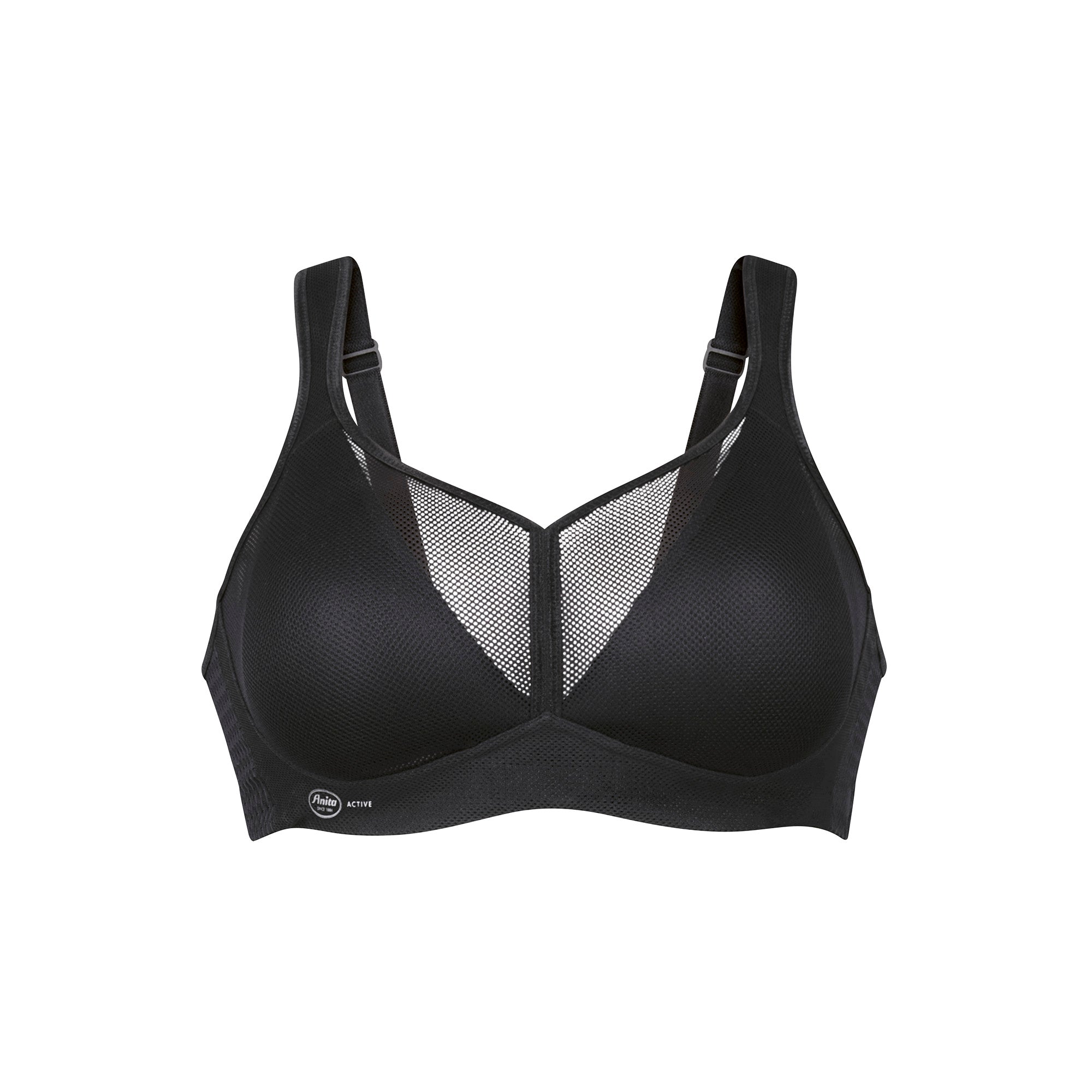 Anita Active Selma Pure kaarituelliset rintaliivit musta, edestä kuvattuna