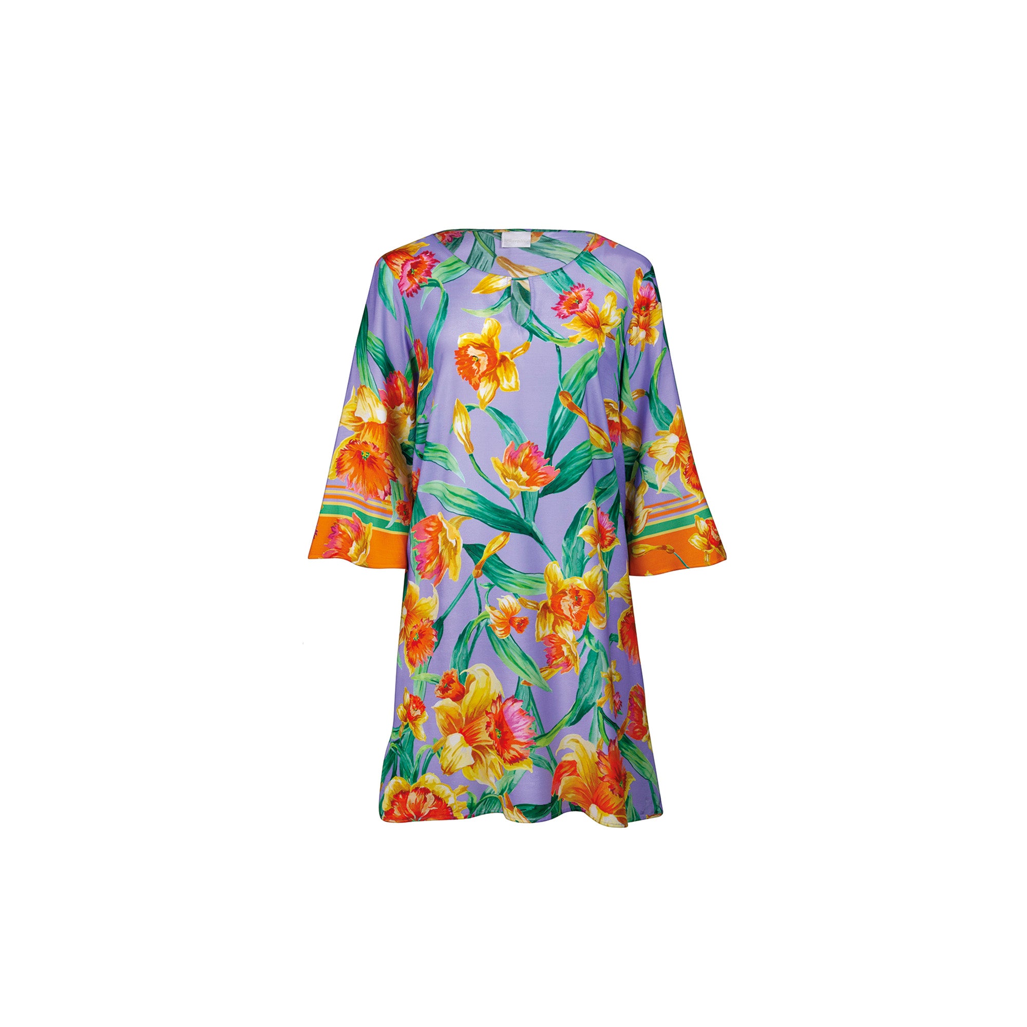 Charmline Botanic Radiance Caftan kaftaani violetti kukkakuosi edestä