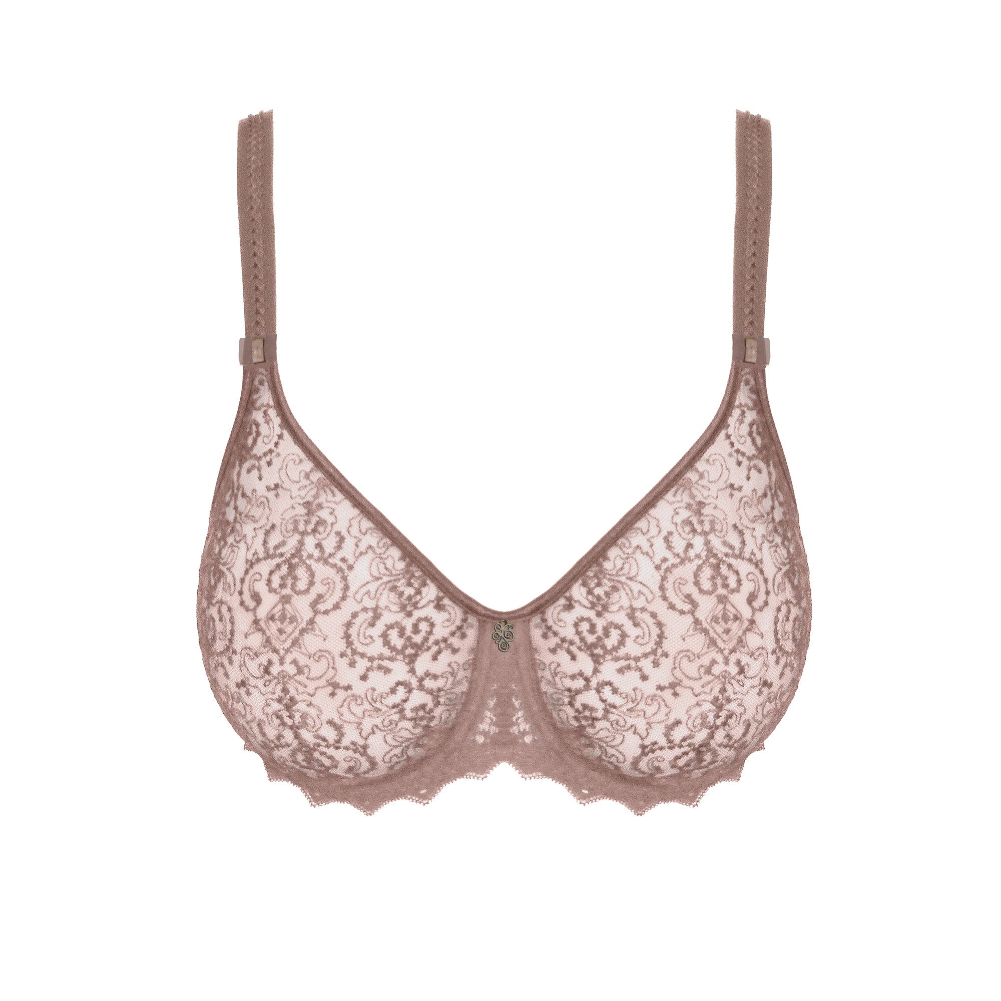 Empreinte Cassiopée kokokuppiset pitsiriintaliivit rose sauvage edestä