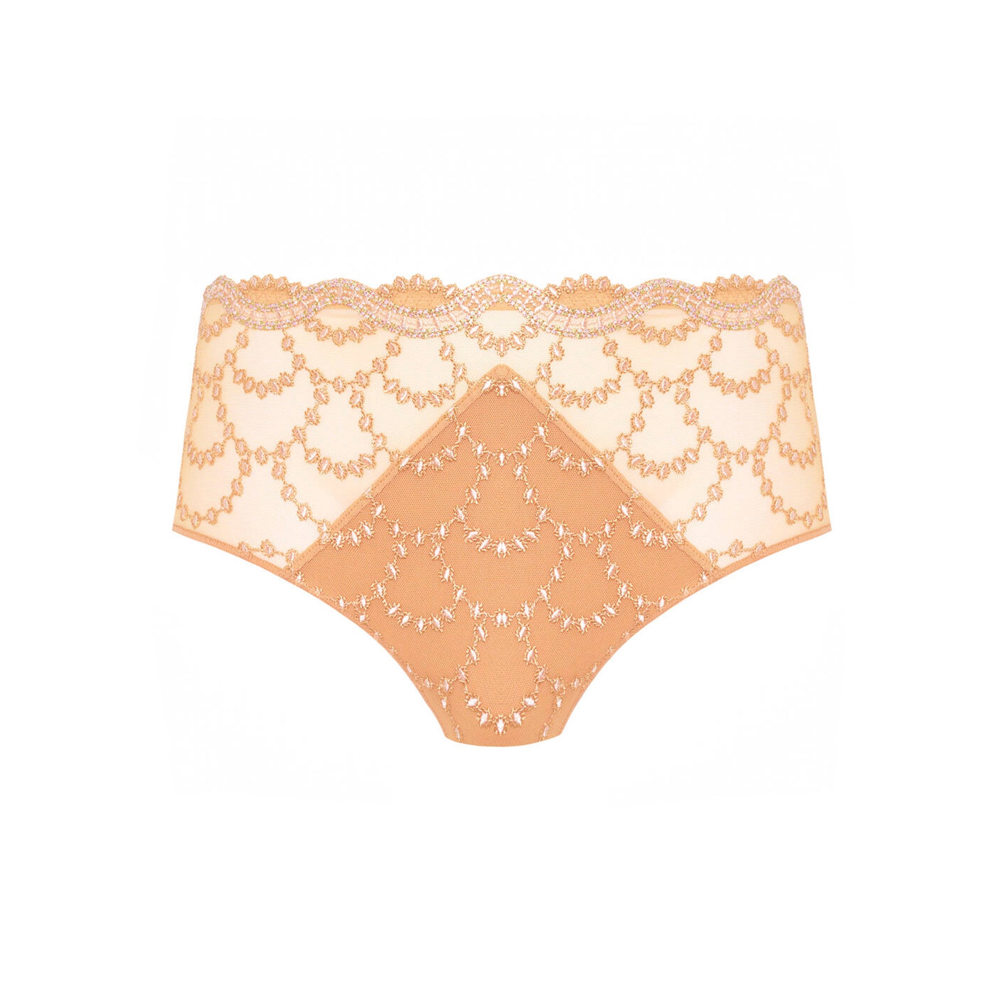 Louisa Bracq Baccara korkeat housut ihonväriset edestä kuvattuna