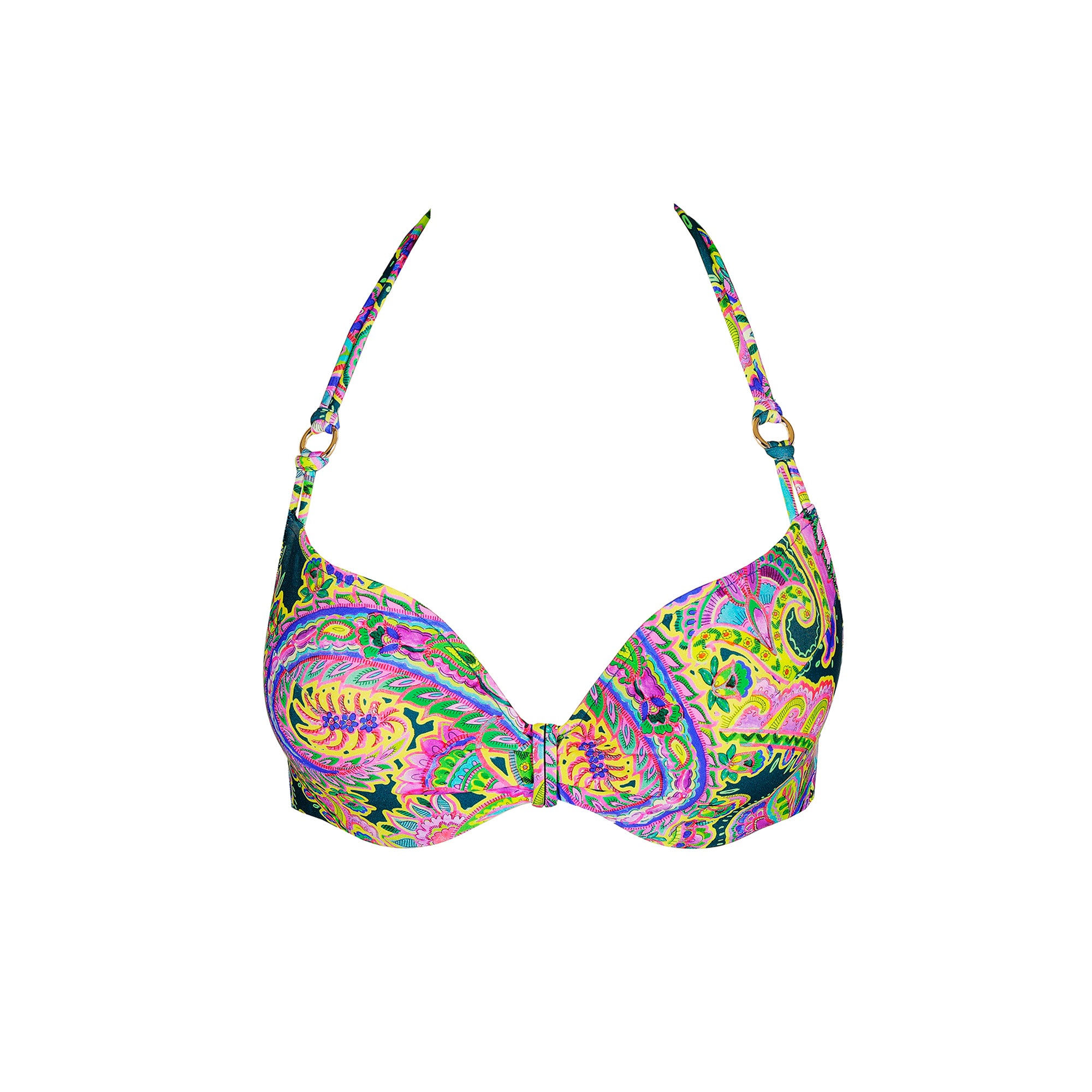 Marie Jo Jolise padded heartshape bikini top Tropical Paisley edestä niskan takana