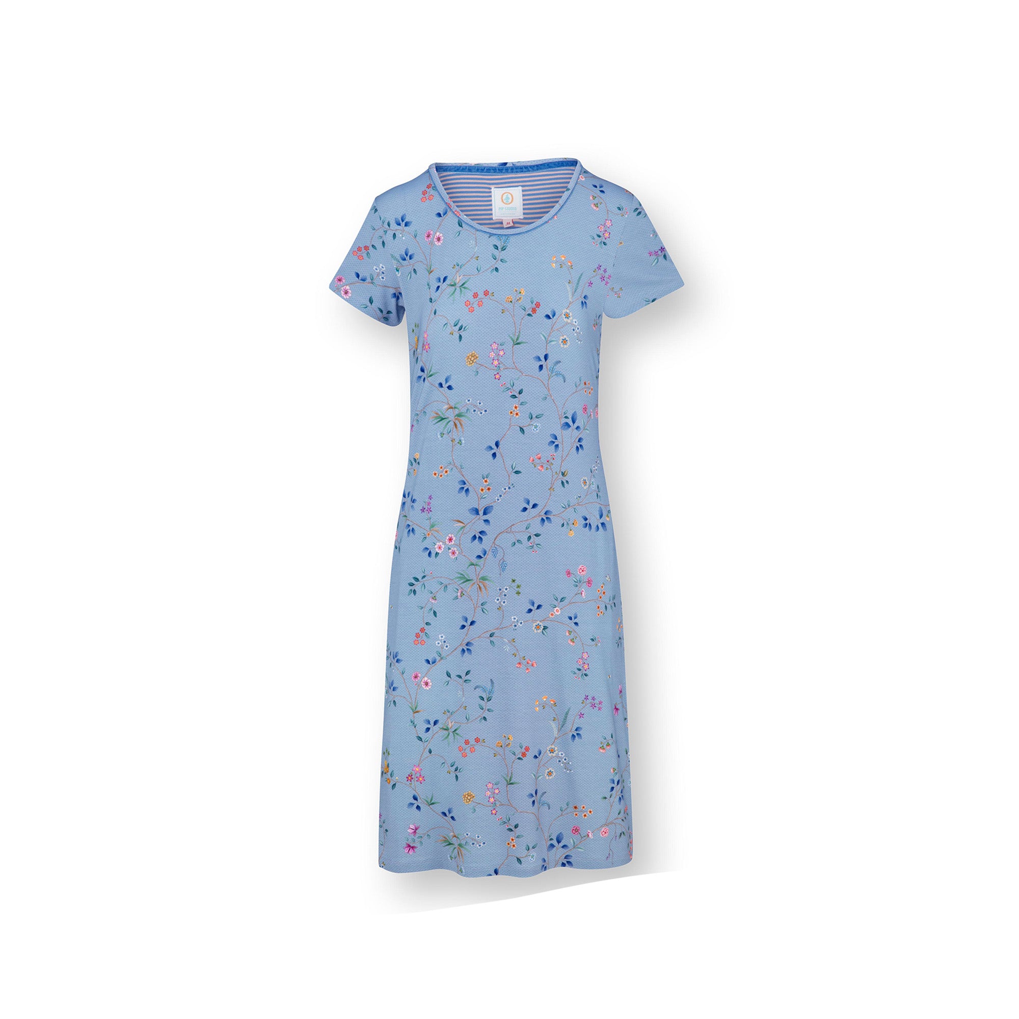 Pip Studio Daniela viskoosi yöpaita Delhi Dreams sininen edestä