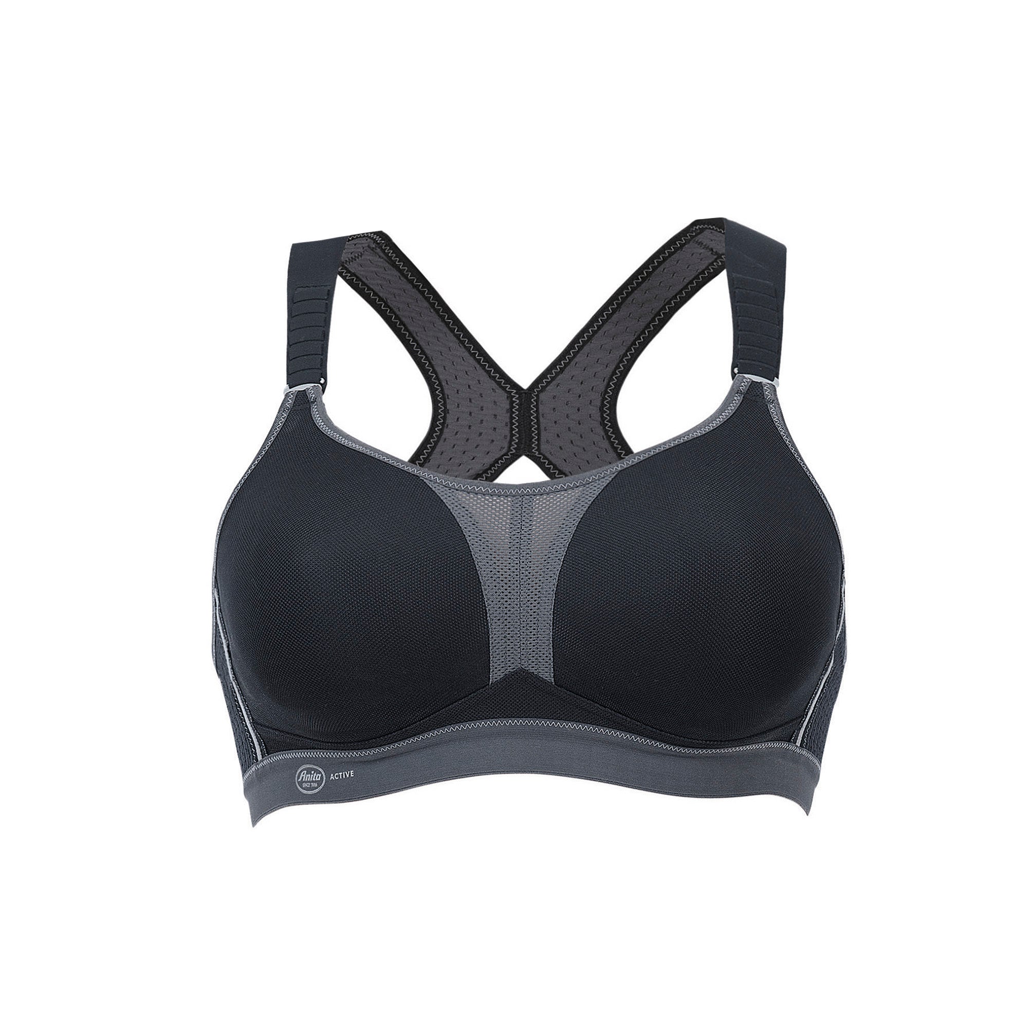 Anita Active Dynamix urheiluliivit musta-harmaa edestä kuvattuna