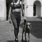 Anita Active Sports tights massage Leggings leopardikuosi mallin päällä edestä