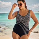 Anita comfort Luella Swimsuit uimapuku musta-kulta mallin päällä