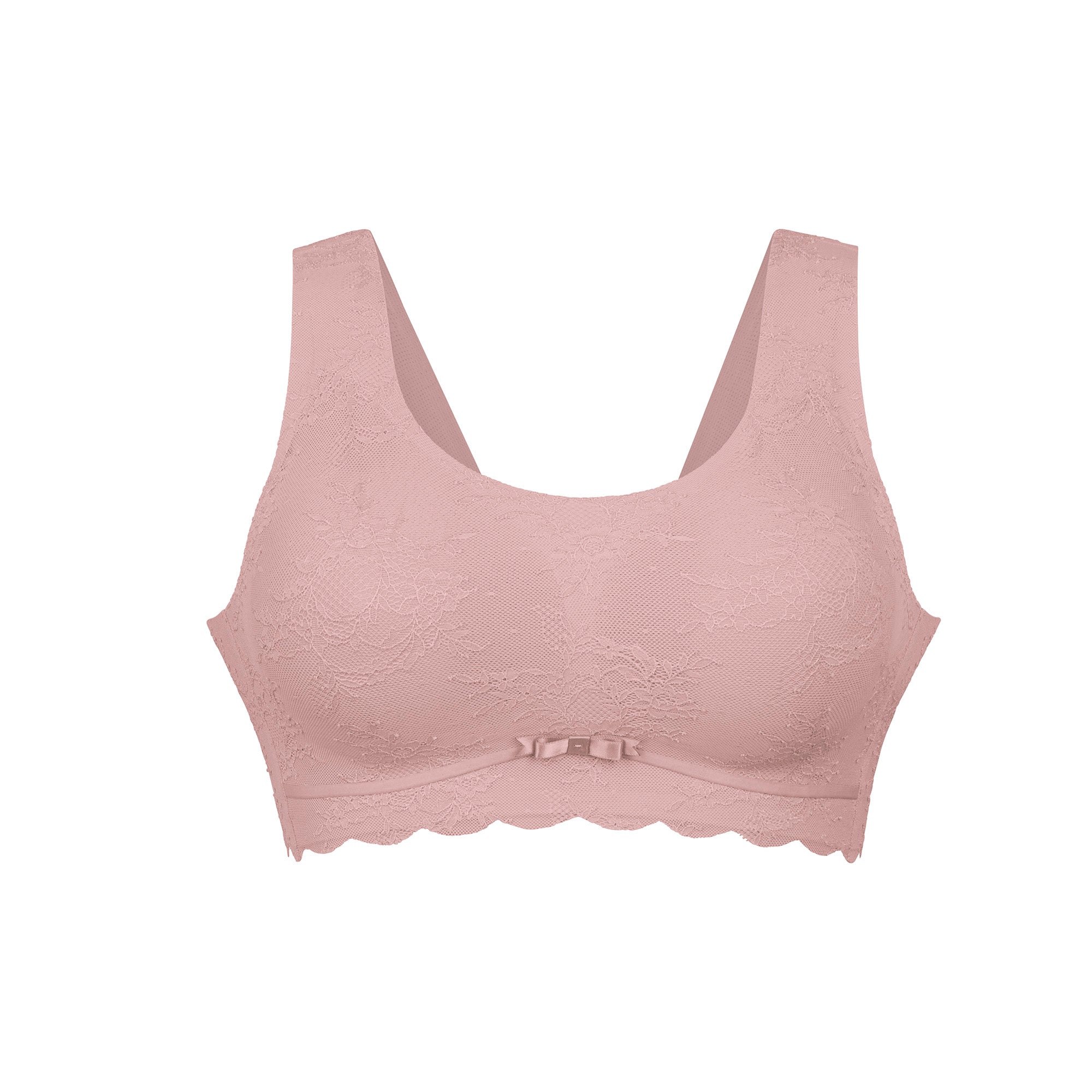 Anita Essential Lace bralette roosa, edestä kuvattuna