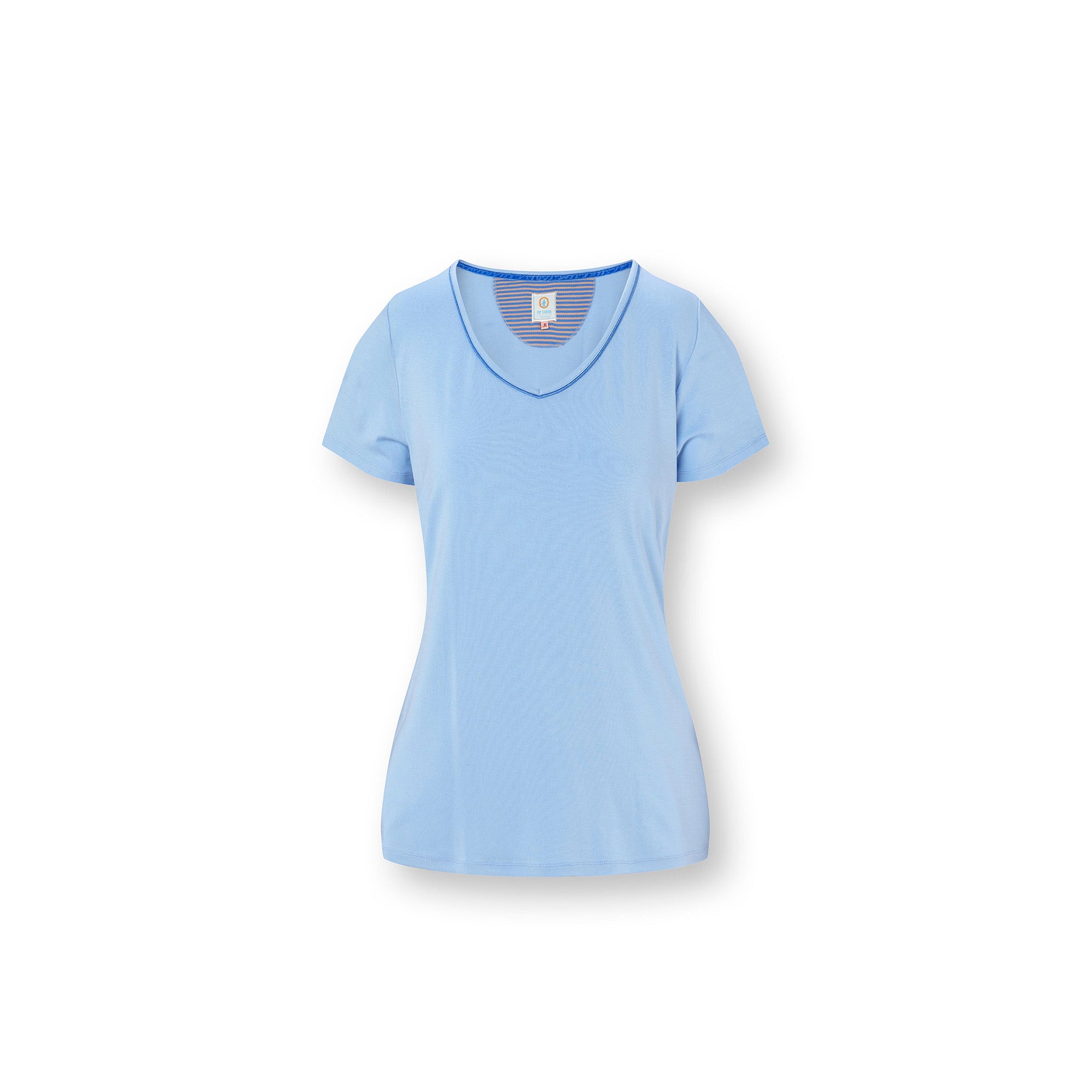 Pip Studio Toy vaaleansininen viskoosi T-paita edestä