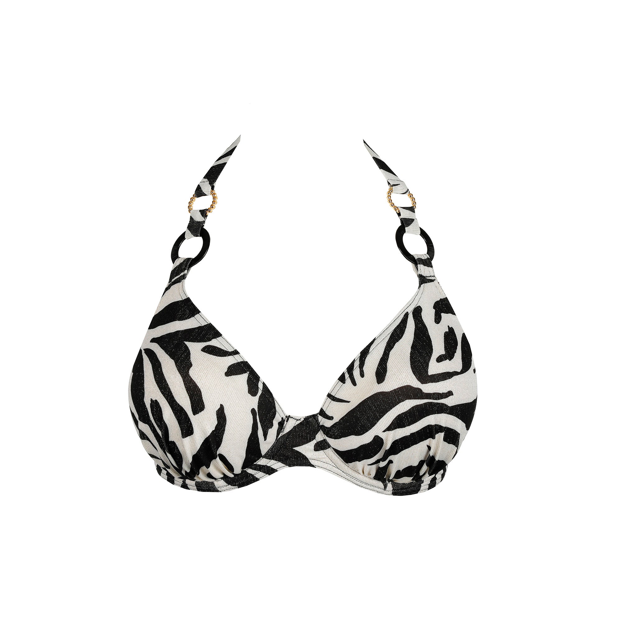 PrimaDonna Swim Dalice kaarituellinen puolitopattu bikinitoppi seeprakuosi kimalle niskan takana edestä