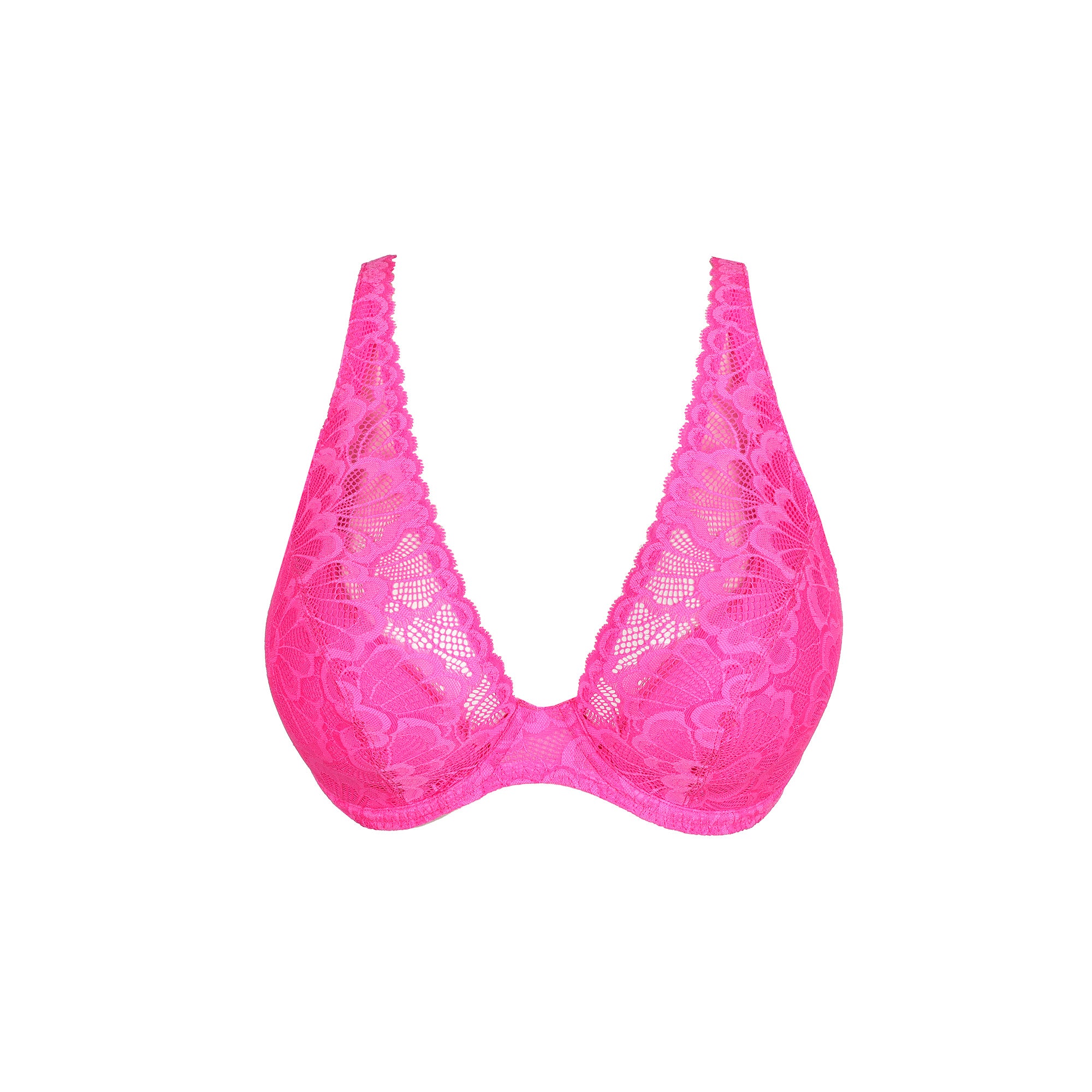 PrimaDonna Twist Mocuto puolitopatut kaarituelliset plunge-rintaliivit  kirkas pinkki edestä