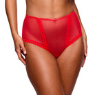PrimaDonna Twist Wowgirl punaiset korkeat hotpants-alushousut mallin päällä edestä