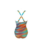 Sunflair Rainbow kaaritueton kokouimapuku turkoosi-oranssi takaa